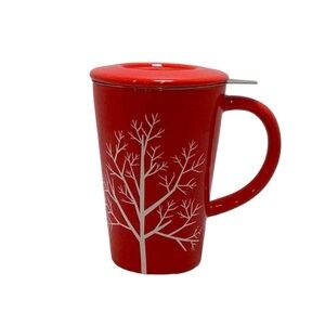 🍄 David’s Tea Mug with Strainer and Lid